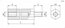 PCHSN-8, Стойка для печатных плат, латунь