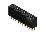 PBD-22 (DS1023-2x11), Гнездо на плату 2.54мм 2х11 прямое