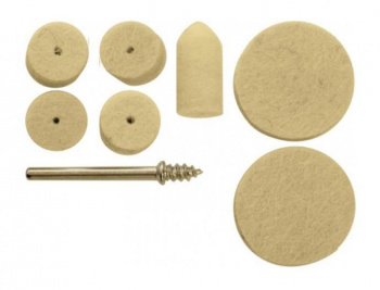 Круги фетровые для полировки, набор 7шт.