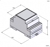 D3MG, Корпус на DIN-рейку, 53.3х90.2х57.5мм, светло-серый