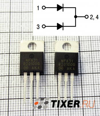 MBR20100CTG Диодная сборка (10A, 100V, TO-220)