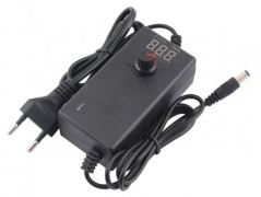 Блок питания регулируемый 3-12V 2A разъём 5,5мм с вольтметром