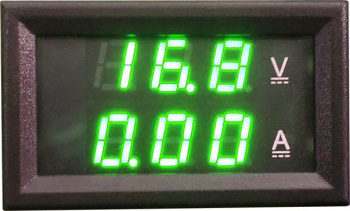 Модуль амперметр (зеленый) + вольтметр (зеленый) 0-100В 10А