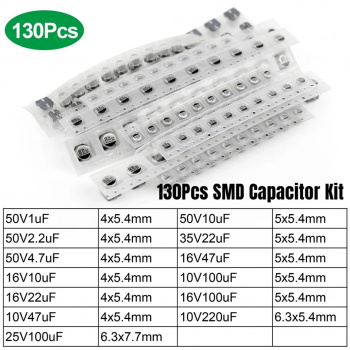 Набор электролитических SMD конденсаторов 130 шт