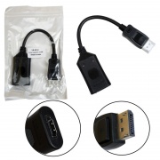 Активный адаптер переходник (YR-DP-2) Display Port (m) на HDMI (f), цвет черный